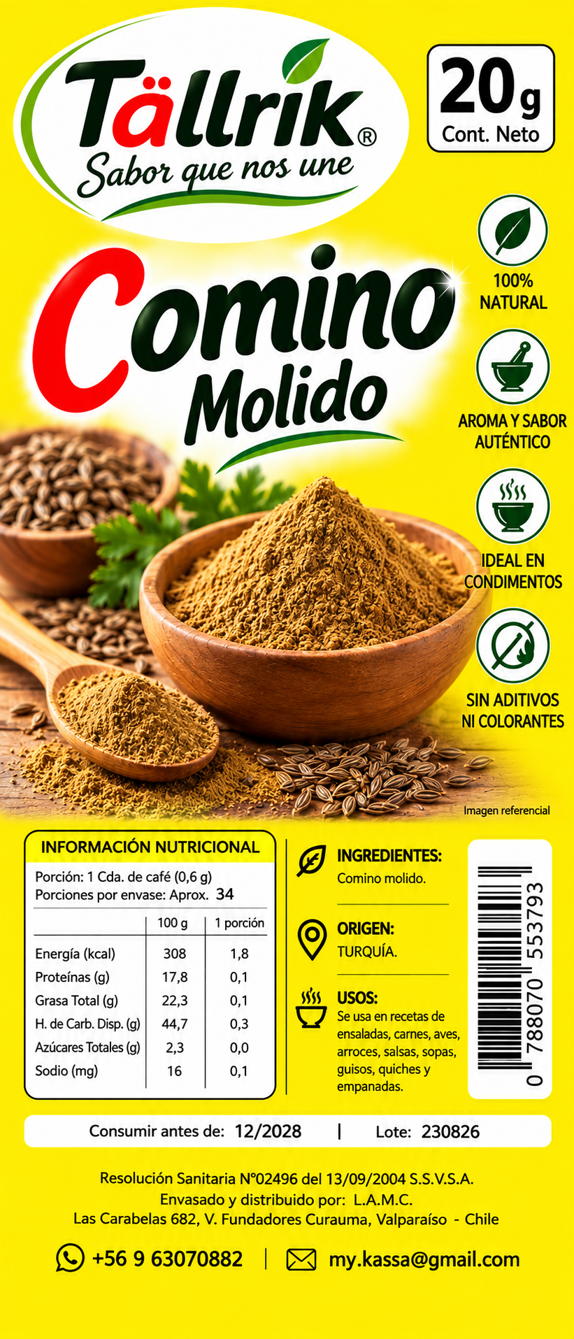 Etiqueta de Comino molido Tallrik